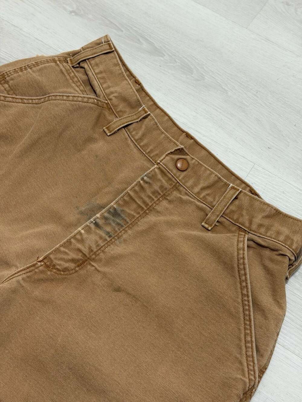 Carhartt Flame Resistant (FR) Brown Duck Canvas Carpenter Work Pants 32x32 - Picture 8 of 14